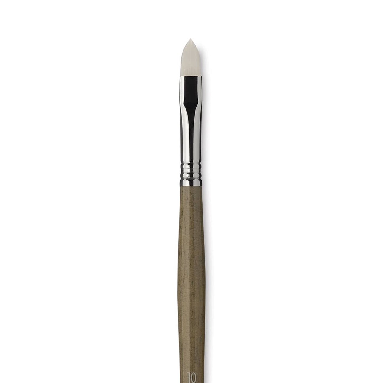 Escoda Perla Toray White Synthetic Brush - Filbert, Long Handle, Size 10